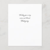 Carte de Thanksgiving Citrouille élégante au budge (Dos)