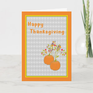 Carte de Thanksgiving Citrouilles & Fleurs