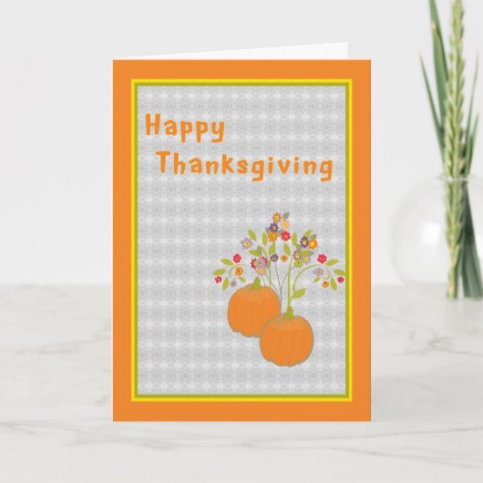 Carte de Thanksgiving Citrouilles & Fleurs (Devant)