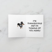 Carte de thanksgiving de chiot de pèlerin (Intérieur)