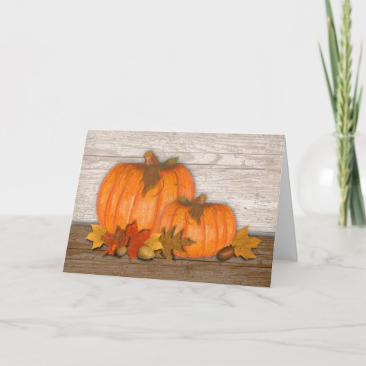 Carte de thanksgiving de citrouilles de chute (Devant)