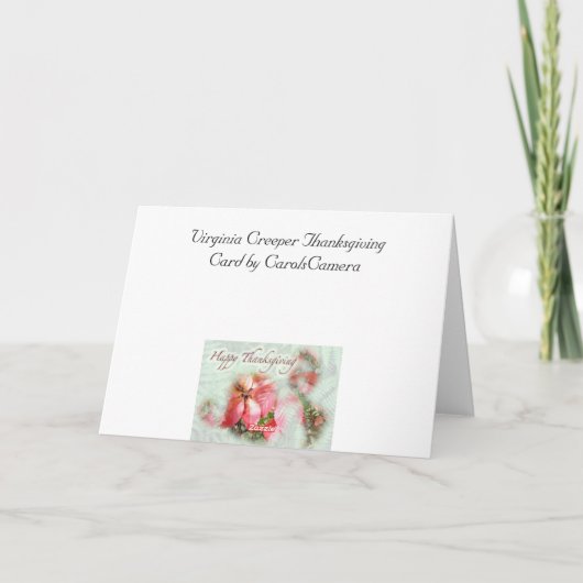 Carte de Thanksgiving de Fall Virginia (Dos)