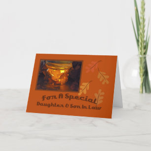 Carte de thanksgiving de fille et de beau-fils