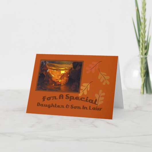 Carte de thanksgiving de fille et de beau-fils (Devant)