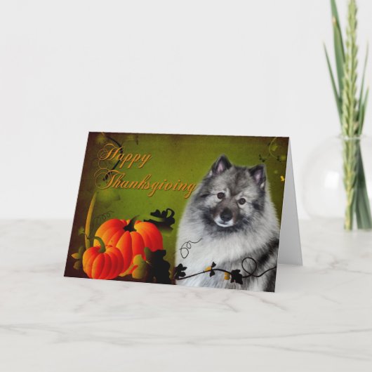 Carte de thanksgiving de Keeshond (Devant)