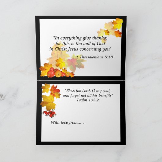 CARTE DE THANKSGIVING DE SCRIPTURE (Intérieur)
