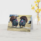 Carte de Thanksgiving "Dindes de la même plume" (Fleur jaune)