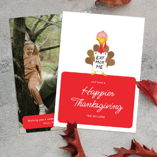 Carte de Thanksgiving drôle de dindon photo Manger