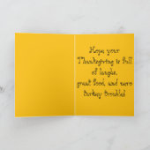 Carte de Thanksgiving drôle – Dinde en difficulté (Intérieur)