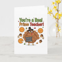 Carte de Thanksgiving drôle pour professeur de mat