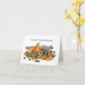 Carte de Thanksgiving Écureuils aux Châtaignes (Fleur jaune)