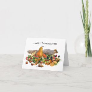 Carte de Thanksgiving Écureuils aux Châtaignes
