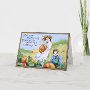 Carte de thanksgiving - enfants dans la correction
