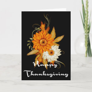 Carte de Thanksgiving Fleurs Élégantes d'Automne 8