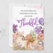 Carte de Thanksgiving florale à la citrouille pour (Devant)