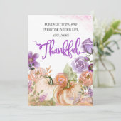 Carte de Thanksgiving florale à la citrouille pour (Debout devant)