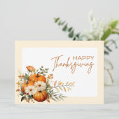 Carte de Thanksgiving florale illustrative aquarel (Debout devant)