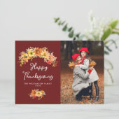 Carte de Thanksgiving florale rustique d'automne (Debout devant)