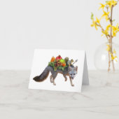 Carte de Thanksgiving Fox and Squirrel (Fleur jaune)