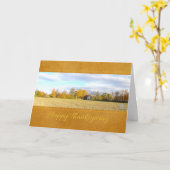 Carte de Thanksgiving Hayed Field & Barn (Fleur jaune)