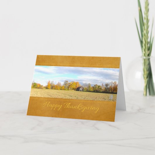 Carte de Thanksgiving Hayed Field & Barn (Devant)