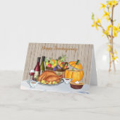 Carte de Thanksgiving moderne joyeuse (Fleur jaune)