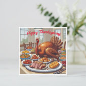 Carte de Thanksgiving pour dîner de dinde téléchar (Debout devant)