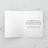 Carte de thanksgiving pour l'épouse (Intérieur)
