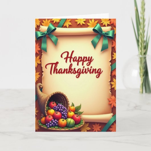 Carte de Thanksgiving rubanée (Devant)