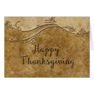 Carte de Thanksgiving Two Tone Earthtone avec feui
