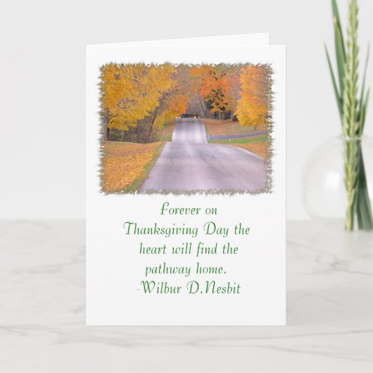 … Carte de thanksgiving, "venant à la maison " (Devant)