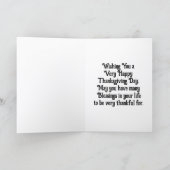 Carte de Thanksgiving vintage avec dinde (Intérieur)