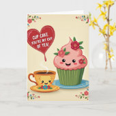 Carte de Thé Cupcake Parfaite (Fleur jaune)