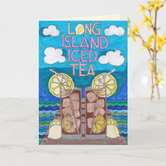 Carte de thé de glace du Long Island - heure (Fleur jaune)