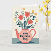 Carte de thé florale à pois (Fleur jaune)