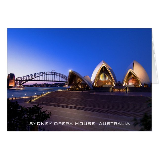 Carte de théatre de l'opéra de Sydney (Devant horizontal)