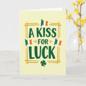 Carte de thème irlandais «Baiser de chance» (Fleur jaune)