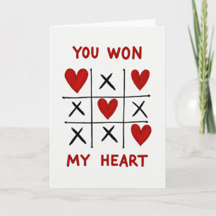 Carte de Tic Tac Toe Romantique Rouge