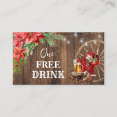 Carte de ticket de boisson gratuite pour Noël occi (Devant)