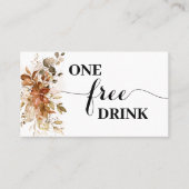 Carte de ticket de boisson gratuite pour réception (Devant)