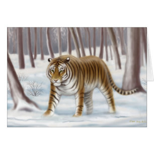 Carte de tigre de Sibérie en voie de disparition