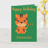 Carte de tigre pour enfant (Fleur jaune)