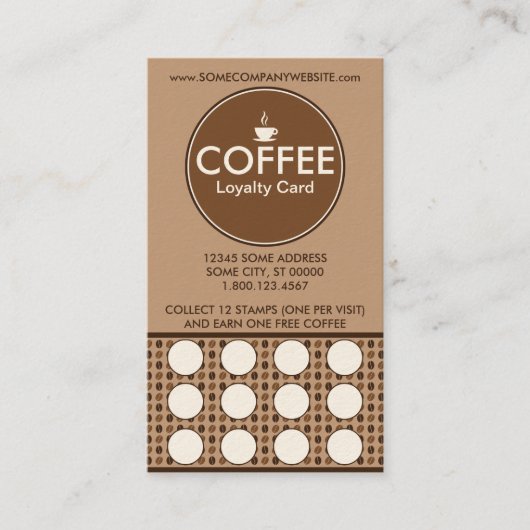 carte de timbre de fidélité au café (Devant)