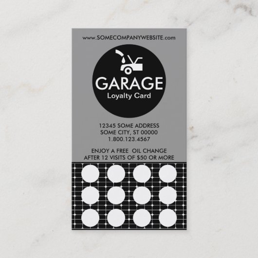 Carte de timbre de grilles de GARAGE (Devant)