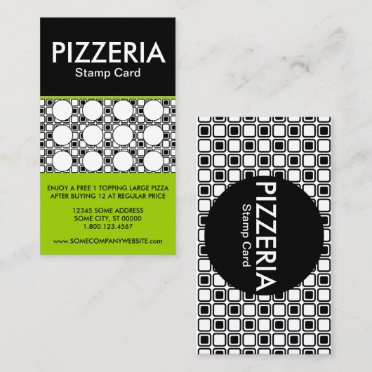 carte de timbre de pizzeria (Devant / Derrière)