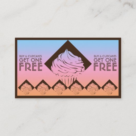 carte de timbre diamant cupcake sherbert (Devant)