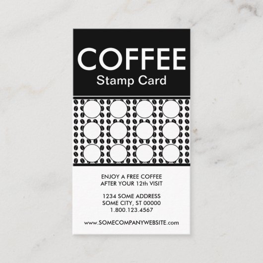 carte de timbre du centre de café (Devant)