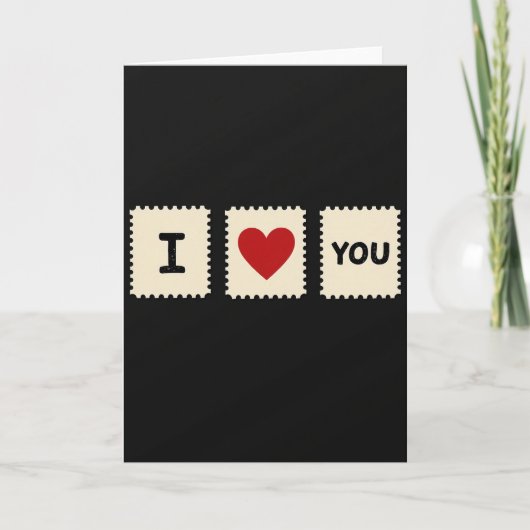 Carte de timbre « Je t'aime » (Devant)