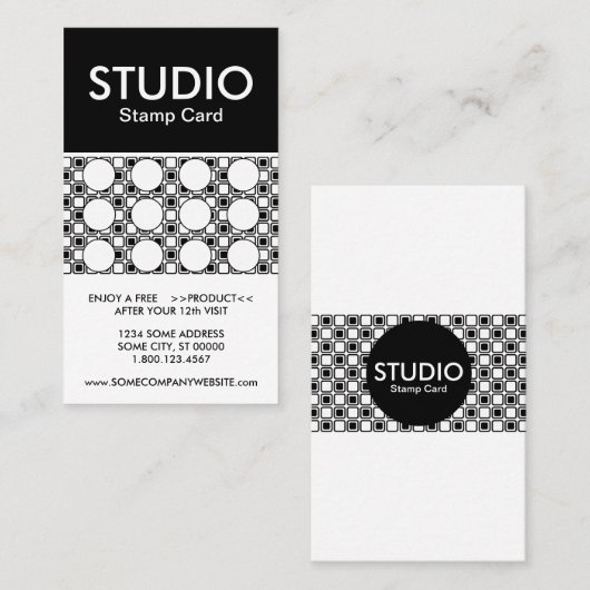carte de timbre rayé studio (Devant / Derrière)