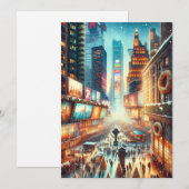 Carte de Times Square en hiver. Noël (Devant / Derrière)